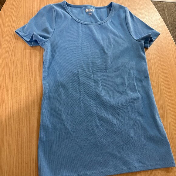Duluth Trading Company No Yank Rib Short Sleeve Crewneck Tee Light Blue Medium - Picture 1 of 3